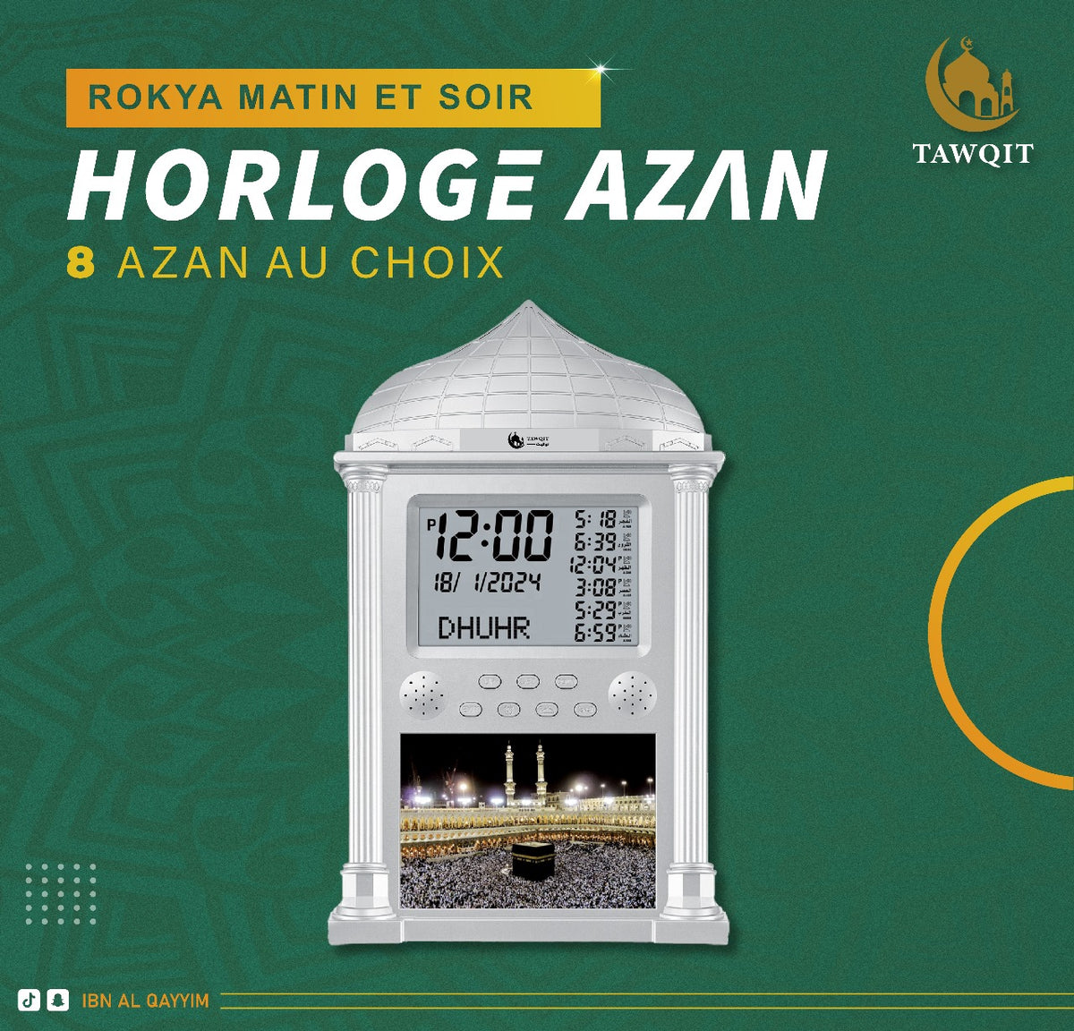 Horloge Azan Murale Dôme – TAWQIT